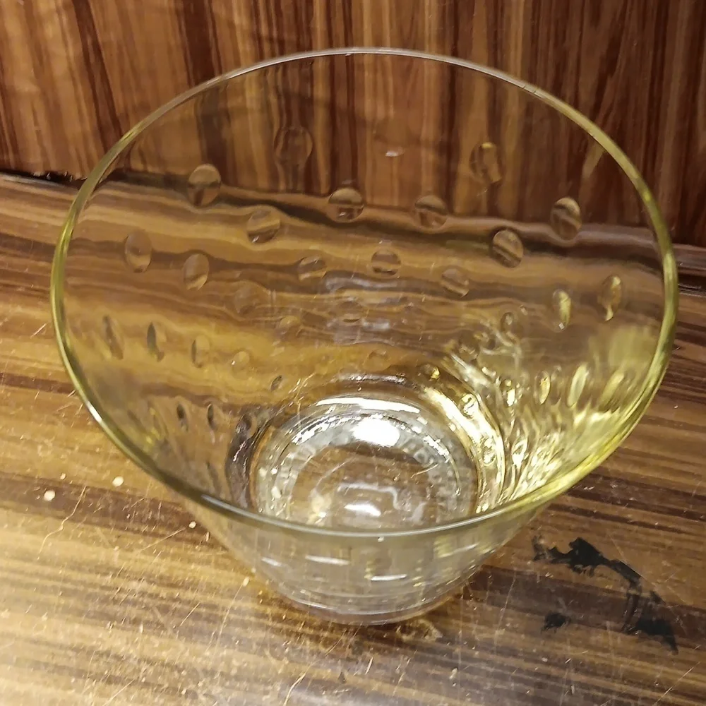 Vintage 1970s mcm barware Atlas glass polka dot ice bucket